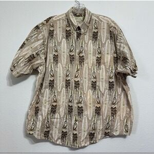 Crossings Surf Hula Dancer Lady Beige All Over Print Short Sleeve T Shirt Mens L